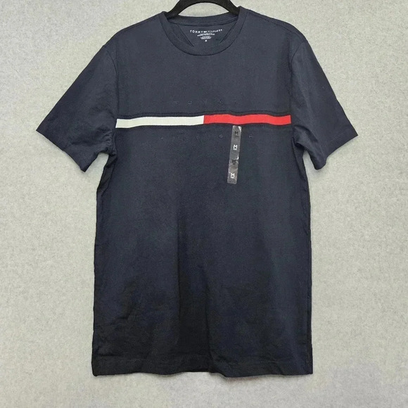 Tommy Hilfiger Tino Logo Tee‎ Navy Men's Size M - Picture 1 of 7
